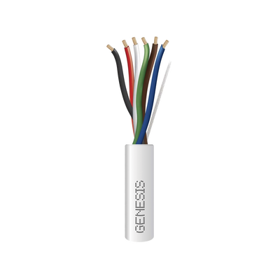 Bobina de 305 Metros / Cable de Cobre / 6 x 22 AWG / Tipo CMR-CL3R / Para Interior / Para Aplicaciones de Control de Acceso / Alarmas de Intrusión / Automatización / Interfonos y TV Porteros 