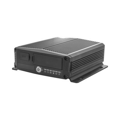 DVR Móvil / Multiplataforma / 4 Canales AHD + 2 canales IP/ Almacenamiento en Memoria Micro SD / H.265 / Chip IA Embebido / Soporta 4G / GPS