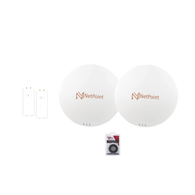 Enlace completo de 2 radios FORCE4600C con antenas NP6 (32 dBi), rango de frecuencia extendida (5.7 a 7 GHz), Jumpers y Cinta para fusión incluidos 