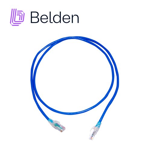 Patchcord utp cat6 belden c601106004 forro pvc azul cmr-riser 4 pares calibre conductor 24 awg 100% cobre uso interior partes relacionadas:conectores modulares cat6 patch panel cat6 longitud 4 pies 1.2 metros