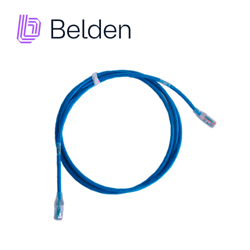Patchcord utp cat6 belden c601106007 forro pvc azul cmr-riser 4 pares calibre conductor 24 awg 100% cobre uso interior partes relacionadas:conectores modulares cat6 patch panel cat6 longitud 7 pies 2.1 metros