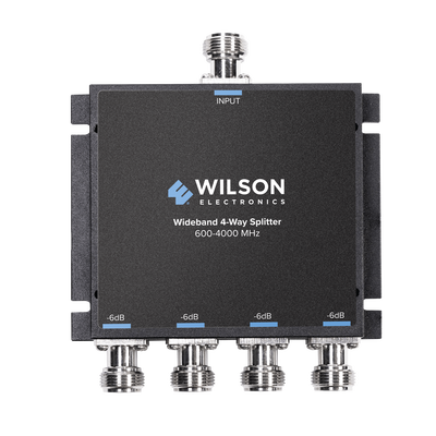 [859-117] Divisor de potencia de 4 salidas, 50 Ohm, 600-4000MHz con conectores N-Hembra.