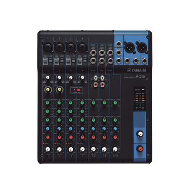 Mezcladora de Audio | 10 Canales | 4 Entradas de Micrófono | 3 Entradas de Línea Estéreo | Phantom Power