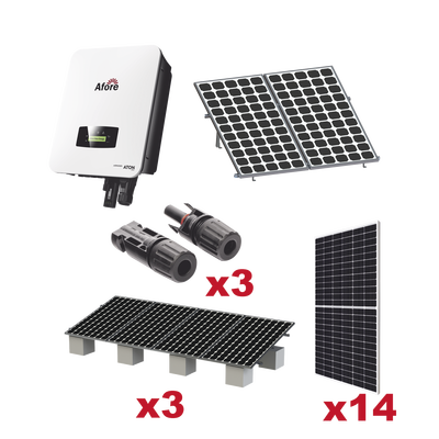 [HNS7000TLKIT1] Kit Solar Interconexion  / 7kW  220Vca / Inversor AFORE / Montaje Incluido  