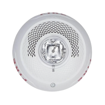 Bocina con Lámpara Estroboscópica, Montaje en Techo, Color Blanco, Nuevo Diseño Moderno y Elegante y Menor Consumo de Corriente