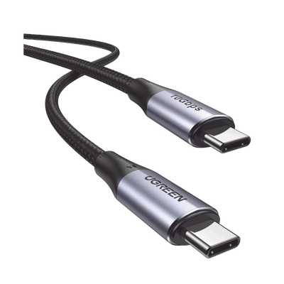[80150] Cable USB-C a USB-C 3.2 Thunderbolt | 1 Metro | 240W | 10 Gbps | 480 Mbps | Soporta Video 4K@60Hz| Chip E-Market Inteligente | Carcasa de Aluminio | Nylon Trenzado | Blindaje de 4 capas.