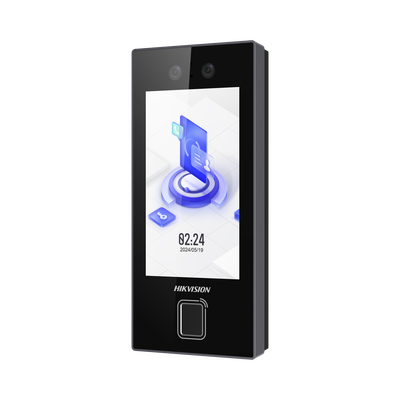 [DS-K1T344MBFWX-E1] Terminal Facial Min Moe con LECTOR DE HUELLAS y Tarjetas MIFARE / 3000 Rostros / 3000 Huellas / Pantalla 4.5" / Administrable en la Nube con HikConnect Teams  / Exterior IP65  / PoE / WiFi