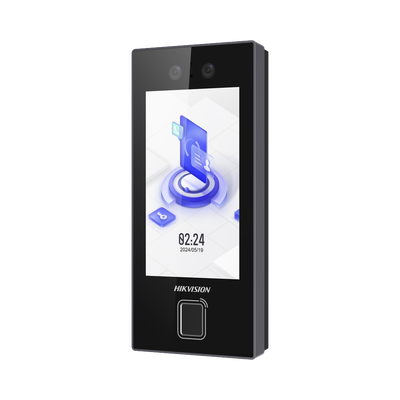 [DS-K1T344EBFWX-E1] Terminal Facial Min Moe con LECTOR DE HUELLAS y Tarjetas PROX EM / 3000 Rostros / 3000 Huellas / Pantalla 4.5" / Administrable en la Nube con HikConnect Teams  / Exterior IP65  / PoE / WiFi
