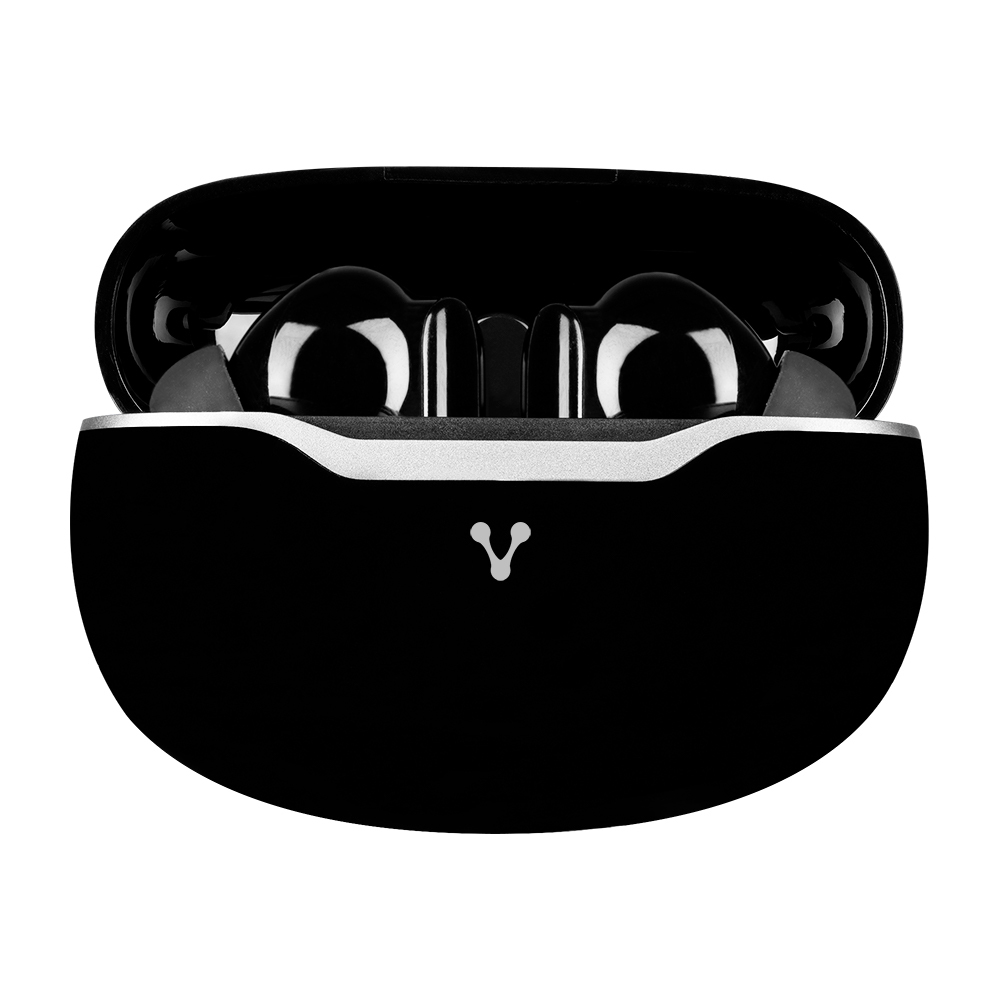 Audífonos bluetooth 5.3 con hasta 18 hrs de reproducción - controles táctiles, función de manos libres y aplicación móvil para configuración, Color Negro