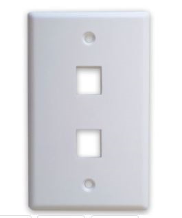 TAPA - FACEPLATE DE 2 PANELES PARA JACK - UNIVERSAL, STANDARD, BLANCO, BROBOTIX 251702