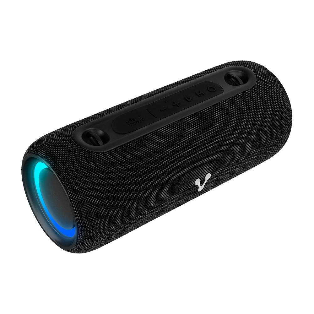 BOCINA VORAGO BSP-430 BLUETOOTH / USB / AROS LUZ RGB / TWS / 26W RMS CON HASTA 7 HRS AUTONOMIA TERMINADO EN TELA -