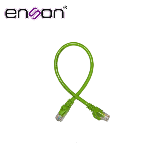 Patchcord utp enson p6003e cat6 30cm verde serie epro 100-ii 100 por ciento cobre para mejor identificacion de soluciones en racks y gabinetes