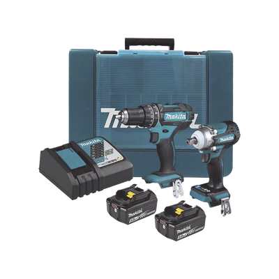 [DLX2500T] Kit de Rotomartillo Atornillador DHP482 + Atornillador de Impacto DTW301, incluye 2 Baterías BL1850B, 1 Cargador DC18SD y Maletín Plastico