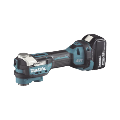 [DTM-52-RTJX1] Multiherramienta Oscilante Inalámbrica de 18V, incluye 2 Baterías  BL1850B de 5.0 A, Cargador DC18RC, Accesorios y Estuche Makpac