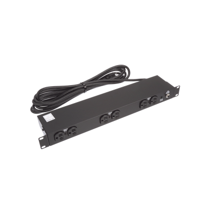 PDU Básico de Montaje en Rack, Con 6 Salidas Frontales NEMA 5-15R,  Enchufe de Entrada NEMA 5-15P, de 19in, 1UR, 15 Amp, 120 Vca 