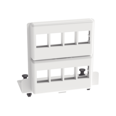 Patch Panel de 8 Puertos Keystone, Para Uso con Gabinetes Multipropósito, de Instalación a Presión, Color Blanco