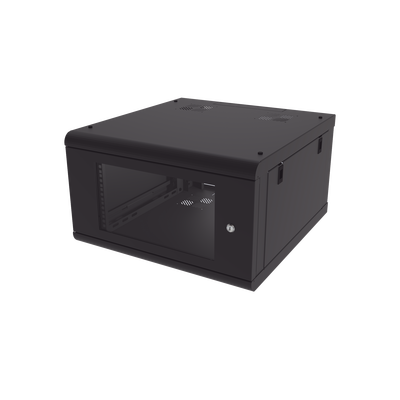 [SR-1906-GN2G] Gabinete de Pared con Puerta de Cristal Templado, 635 mm de Profundidad, 6U Rack de 19'', Acero Reforzado