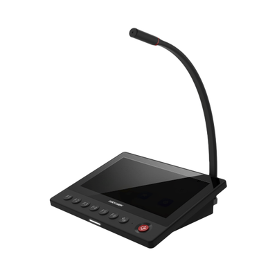 Micrófono IP / 12 VCD /  Pantalla Touch 7" / Transmisión en Tiempo Real / Integración con HikCentral Professional