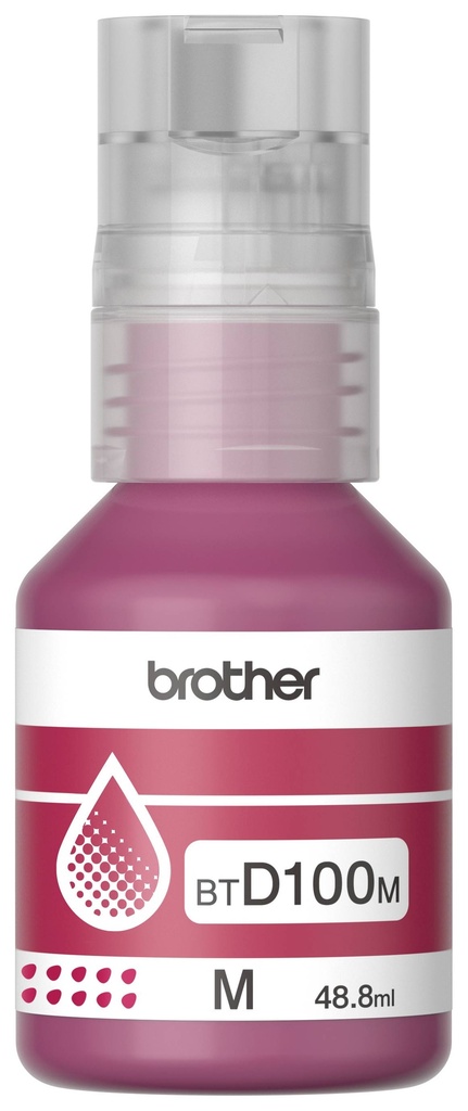 Botella de tinta Brother BTD100M magenta - rendimiento aproximado 5, 000 páginas, compatible con DCPT230, DCPT530DW, DCPT730DW, MFCT930DW