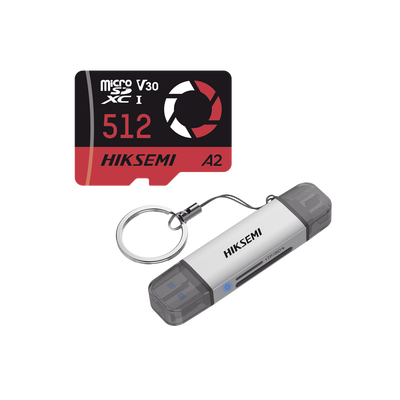 Kit de Memoria MicroSD de 512G para Drones y Cámaras de Acción, con Lector de Tarjetas de Regalo
