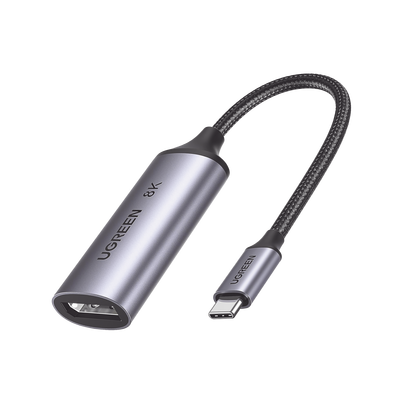 [15575] Cable Adaptador USB-C a DP 1.4 |  8K@60Hz | 4K@240Hz | Compatible con Thunderbolt 3 & 4 | HDR | eARC | DTS |  Dolby | 3D | ALLM | VRR | Admite Multi-Stream (MST) | Longitud del cable 10cm | Caja de Aluminio.