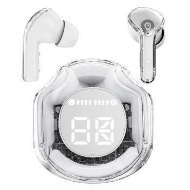 AUDIFONO BLUETOOTH TWS V5.3 - MODELO MOON, EARBUDS, IN-EAR, LED DIGITAL, CONTROL TÁCTIL, UNIVERSAL, BLANCO, 6005842