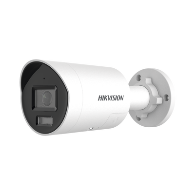 [Dual Light + ColorVu] Bala IP 8 Megapixel (4K) / Lente 2.8 mm / 40 mts IR + 40 mts Luz Blanca / Exterior IP67 / Luz Intermitente y Alerta de Audio / Micrófono Integrado / ACUSENSE (Filtro de Falsas Alarmas) / Metal / ACUSEARCH