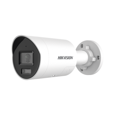 [Dual Light + ColorVu] Bala IP 8 Megapixel (4K) / Lente 2.8 mm / 40 mts IR + 40 mts Luz Blanca / Exterior IP67 / Luz Intermitente y Alerta de Audio / Micrófono Integrado / ACUSENSE (Filtro de Falsas Alarmas) / Metal / ACUSEARCH