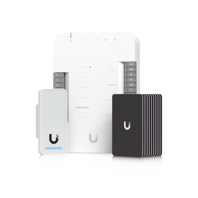 [UA-G2-SK] UniFi Access Kit de Inicio Gen 2, Incluye Hub para conexiones, lector NFC y movimiento / 10 tarjetas de acceso / sistema completo para abrir una puerta