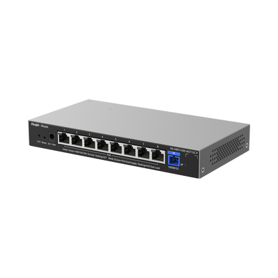 [RG-NBF2100S-8GT1SC-P] e-Lighten ONU / Switch PoE+ Hibrido, Capa 2 con un Puerto PON 1G y 8 Puertos Ethernet PoE+ 1G hasta 120 Watts y 100 Clientes