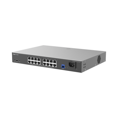 [RG-NBF2100S-16GT1SC-P] e-Lighten ONU / Switch PoE+ Hibrido, Capa 2 con un Puerto PON 1G y 16 Puertos Ethernet PoE+ 1G hasta 240 Watts y 100 Clientes