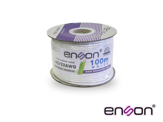 [ALARMA 33202W100] Cable de alarma enson 33202w100 serie pro-ii multifilar  4c/22 awg bobina de 100 metros forro pvc color blanco para uso interior diseñado para conexiones de sistemas de alarma