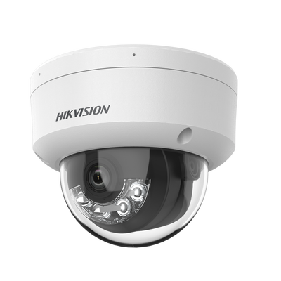 [Dual Light] Domo IP 4 Megapixel / Lente 2.8 mm / 30 mts IR + 20 mts Luz Blanca / Micrófono Integrado / Antivandálico IK08 / ACUSENSE Lite / Exterior IP67 / H.265 / PoE / ONVIF / Micro SD