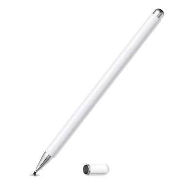 Lápiz-Pluma Stylus Capacitiva - para Tableta, Celular, Pantallas Touch, Universal, Blanca, 6007174, BROBOTIX