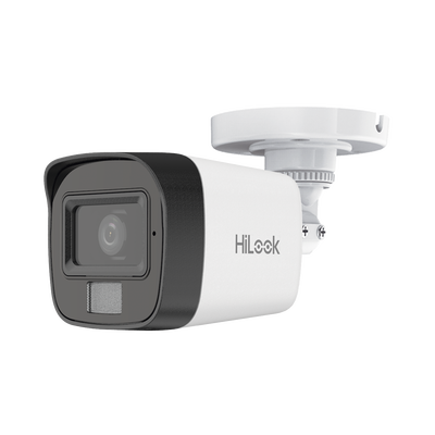 [Dual Light] Bala IP 4 Megapixel / Lente 2.8 mm / Ángulo de visión 104° / 20 mts IR + 15 mts Luz Blanca / Micrófono Integrado / ACUSENSE Lite / Exterior IP67 / H.265+ / PoE / ONVIF / dWDR
