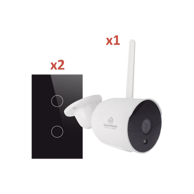 [SH1CAM2SK] (Wifi) KIT 1 camara Wifi y 2 apagadores inteligentes Wifi
