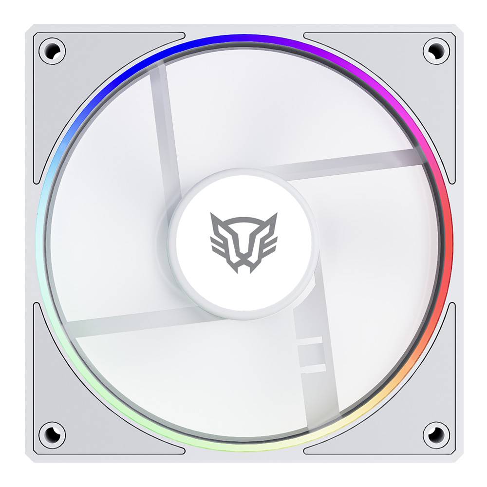 Ventilador de 120mm Balam Rush Eolox Bora EXB85 Velocidad: 600-1600 Rpm Flujo de aire:48 CFM - Ruido: 28 dB, 7 Aspas, Iluminacion ARGB 3 Pin