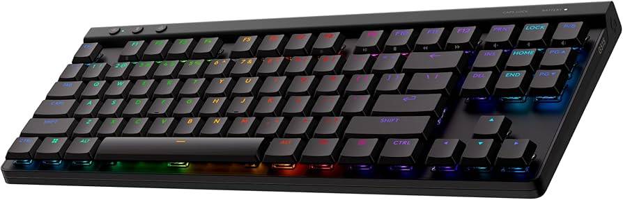 Teclado Logi G515 LIGHTSPEED TKL 920-012868. Ofrece velocidad - precisión y personalización con un diseño elegante, discreto y sin sección numérica