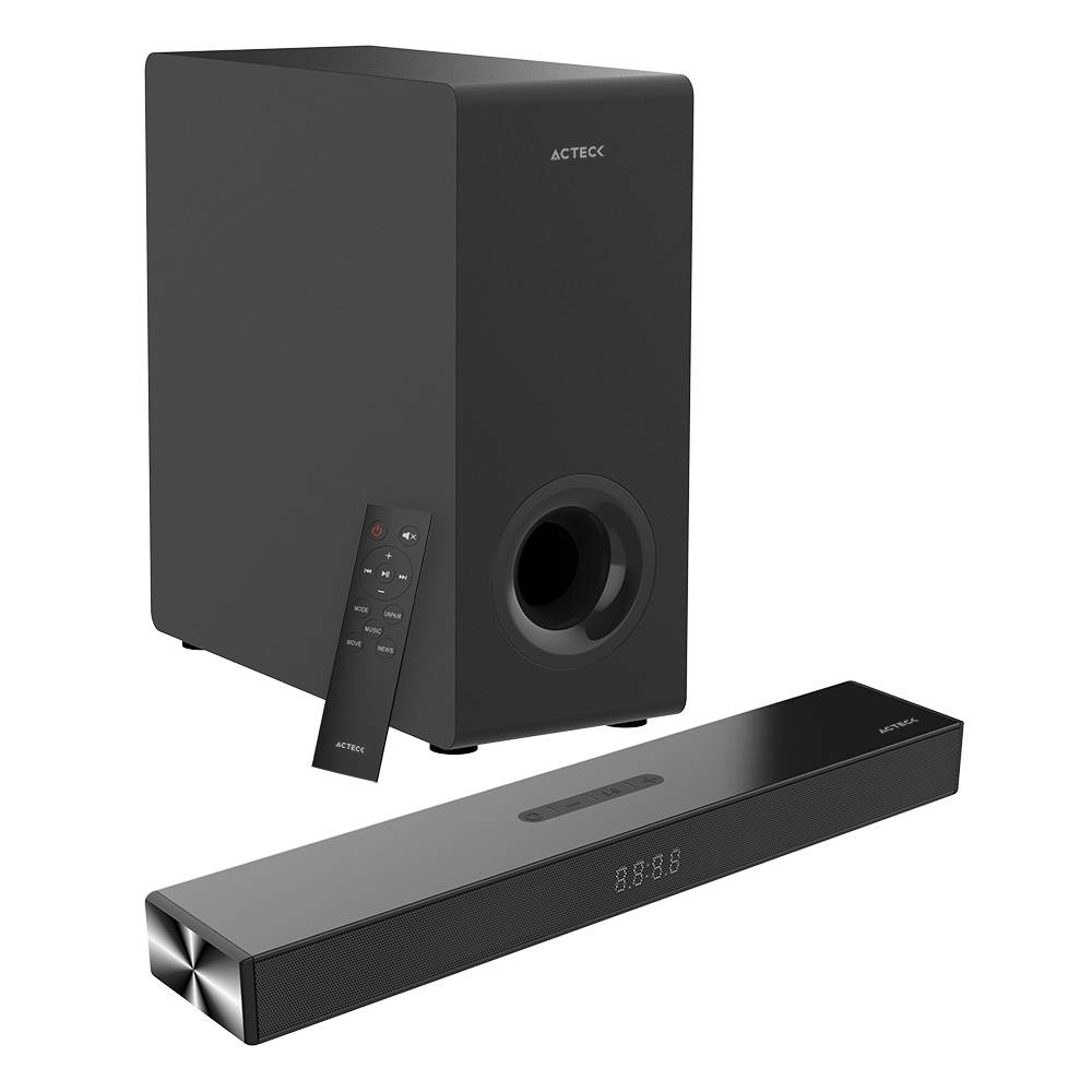 Sistema De Soundbar 2.1 Dynamic Thin BS600 Advanced Series - Control Remoto incluido, Color Negro. AC-940801