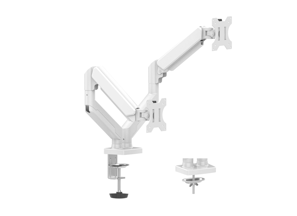 Brazo Articulador Para Dos Monitores Naceb (NAa-0215) - Brazo Articulador Para Dos Monitores Na-0215 Blanco Dsa2102