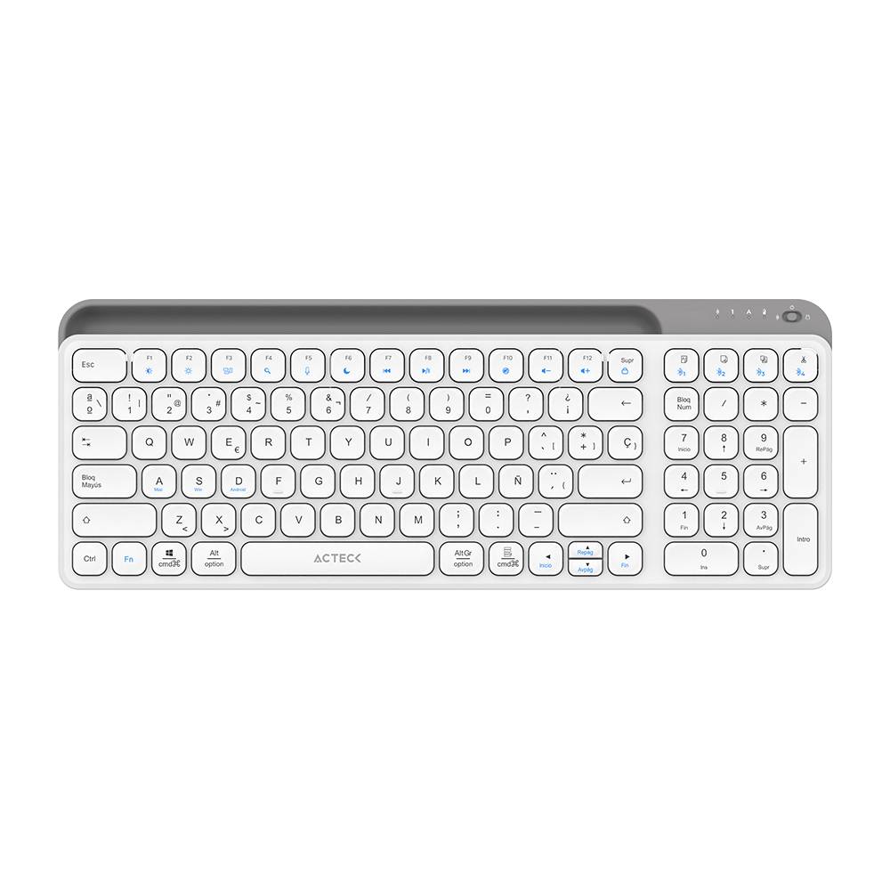 Teclado Inalámbrico Multidispositivos AC-940115 INSPIRE TREK TI747  Acteck Elite Series Bluetooth 5.1 - Dongle 2.4 MHz