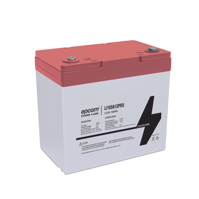 Batería de Litio Ciclo Profundo, 12.8 Vcc 100Ah LiFePO4 Válvula de Alivio, Solar, Marina, Máximo 100 A de Descarga