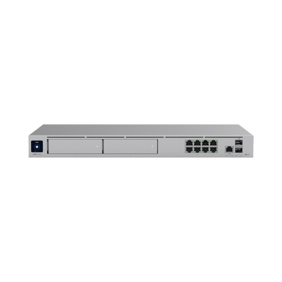 [UDM-PRO-MAX] UniFi Cloud Gateway: Dream Machine PRO MAX. Administra hasta 150 dispositivos UniFi y 2000 clientes/todas las aplicaciones UniFi/5 Gbps de ruteo con IDS/IPS, 2 bahías 3.5", 128 Gbps SSD internos, Fail Over, balanceo de cargas, VPN
