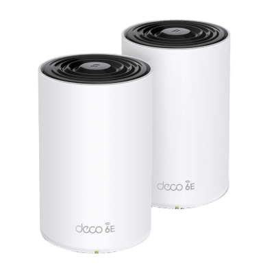 Router Inalámbrico MESH Interior para Hogar / Doble Banda Wi-Fi 6E AX5400 Mbps / 3 Puerto Gigabit WAN/LAN / 4 Antenas Internas / Administración Mediante la App Deco (iOS, Android) / Protección HomeShield