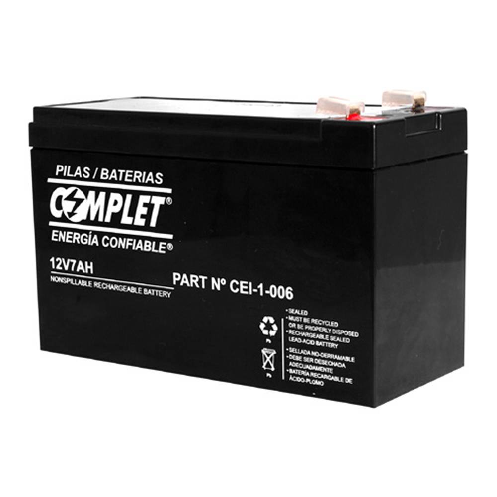 Batería Plomo Ácido COMPLET 12V 7Ah. Garantía 12 meses -