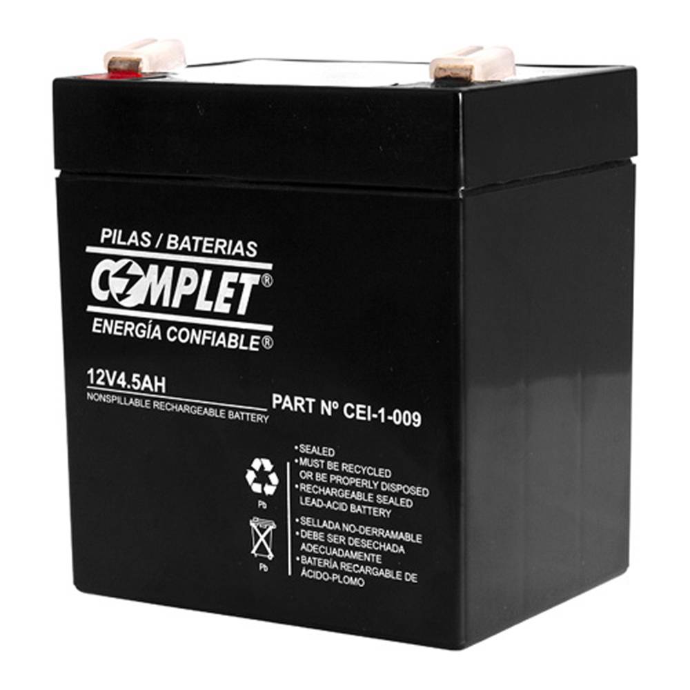 Batería Plomo Ácido COMPLET 12V 4.5 Ah. Garantía 12 meses -