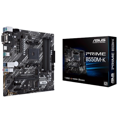 Tarjeta Madre ASUS PRIME B550M-K - micro ATX, AMD, Ryzen AM4, PCIe 4, HDMI / D-Sub / DVI, SATA 6 Gbps