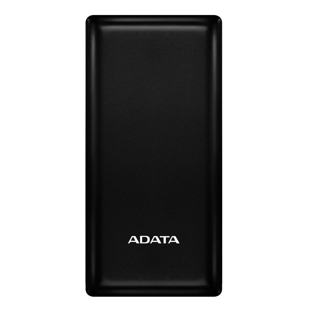 PowerBank ADATA C20 de 20 - 000 mAh. Carga simultánea 3 dispositivos. Con indicador LED de carga, dos puertos USB-A y un puerto USB-C. NEGRO. PBC20-BK