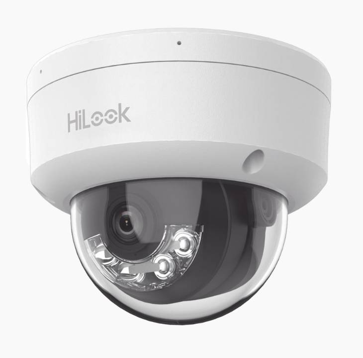 HiLook Series / Domo IP de 2 Megapixel (1080p) / Lente 2.8 mm / 30 mts IR / Micrófono Integrado / Exterior IP67 / PoE -