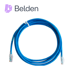 Patchcord utp cat6 belden c601106010 forro pvc azul cmr-riser 4 pares calibre conductor 24 awg 100% cobre uso interior partes relacionadas:conectores modulares cat6 patch panel cat6 longitud 10 pies 3 metros